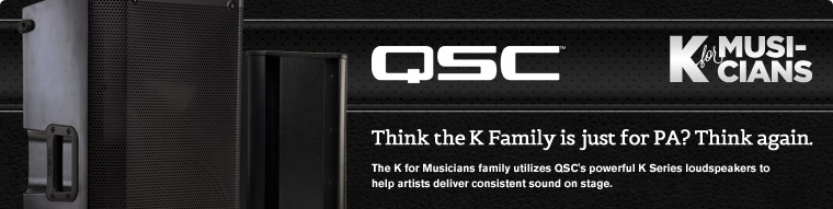Learn how musicians use QSC K and KW series speakers for instrument amplification onstage.