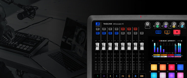 TASCAM Mixcast 4: The easy-to-use podcast workstation with 4 mic inputs + SD card recording
