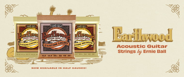 Earthwood Acoustic Guitar Strings by Ernie Ball - Now Available in Half-Gauges!